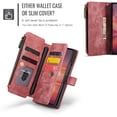thumbnail image 3 of ShellTech For Samsung Galaxy Z Fold 7 PU Leather Wallet Case with Card Holder Kickstand Magnetic Zipper Pocket Lanyard Strap Wristlet,Leather Flip Case Shockproof Protective Cover,Red, 3 of 8
