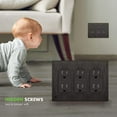thumbnail image 4 of ENERLITES Elite Series Screwless Decorator Wall Plate Child Safe Outlet Cover, Size 3-Gang 4.68" H x 6.53" L, Unbreakable Polycarbonate Thermoplastic, SI8833-BDB, Brushed Dark Bronze, 4 of 5
