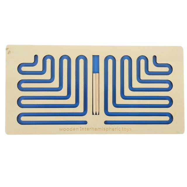 Miangastore Interhemispheric Maze Toy Blue Wood 1Set 11.7X5.8X0.2In
