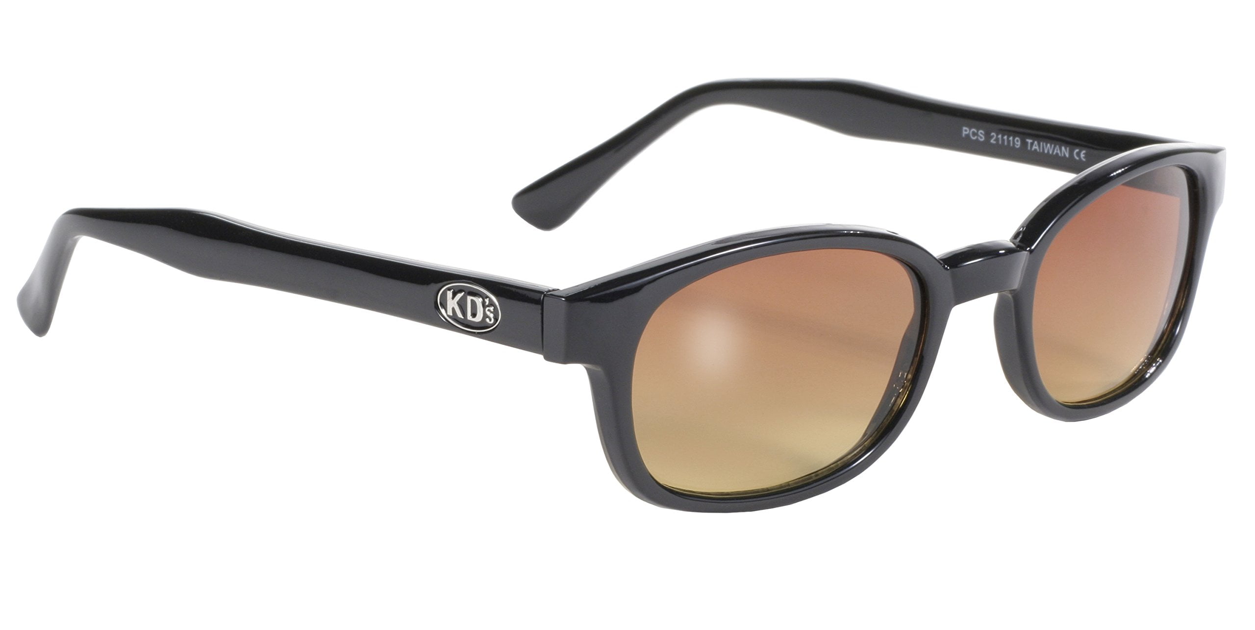 Pacific Coast Original KD's Biker Sunglasses with 'Blue Buster' Lens (Black Frame/Amber Lens