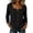 Black, variant on Women's Tops 3/4 Sleeve Notch V Neck Solid Color Casual Button Front Pullover for Daily Commute Blouse,Long Sleeve Shirts for Women Green M