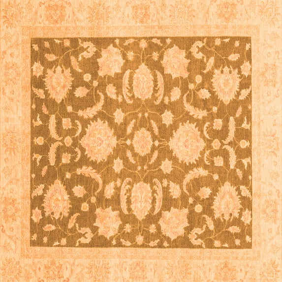 Ahgly Company Indoor Square Oriental Orange Traditional Area Rugs, 8' Square