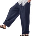 thumbnail image 2 of Vedolay Mens Pants Loose Pants Multi-Pocket Drawstring Casual Pants Navy,2XL, 2 of 4