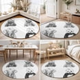 thumbnail image 4 of Washable Round Area Rug Funny Animal SPA Sketch Art Circle Rugs Floor Carpet for Living Room Bedroom, Bear Panda Elephant Raccoon Soft Non Slip Round Rug 4ft, 4 of 9