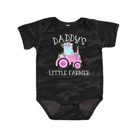 

Inktastic Daddys Little Farmer- Pink Tractor and Flowers Gift Baby Boy or Baby Girl Bodysuit
