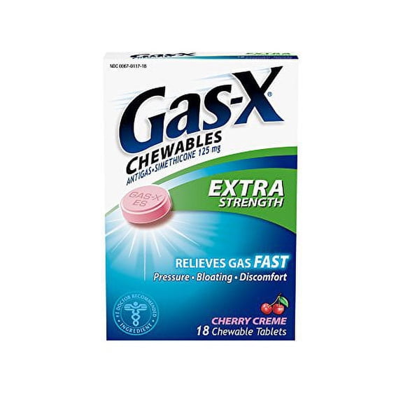 Gas-X Chewable Tablets-Cherry Creme-18 ct. (Pack of 3)