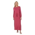 thumbnail image 2 of MeMoi Women's Front Tie Nursing Night Gown - Womens - Female, L, Navy, 2 of 8