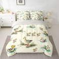 thumbnail image 2 of jejeloiu Cute Cartoon Duck 7 Pieces Bedding Comforter Set,Watercolor Ink Painting Full Bedding Set,Rustic Farm Animal Fitted Sheet Flat Sheet For Girls Teens,Super Cozy Room Decor Reversible, 2 of 8