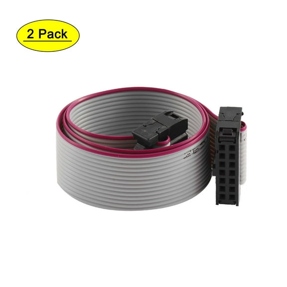 2pcs 30cm IDC 14Pin Hard Drive Extension Wire Flat Ribbon Cable f Motherboard