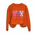 thumbnail image 4 of Nmnitkp Womens Tops Beautiful Fall Tops Round Neck Printed Long Sleeve Hoodless Sweatshirts Fashion And Leisure Top Orange,XL, 4 of 5