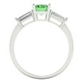 thumbnail image 4 of Clara Pucci 14K White Gold Solid Gold Green Three-Stone Anniversary Ring for Women - 1.5 cttw Emerald Cut, 4 of 8