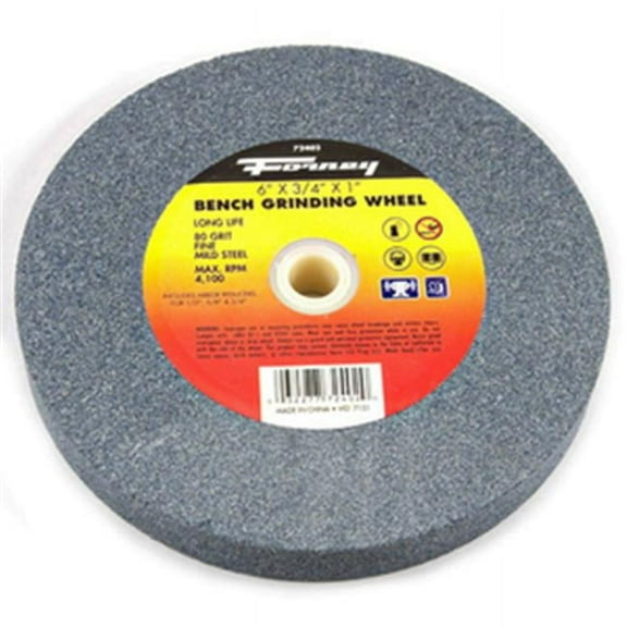 Forney Industries Inc 72402 Wheel Grinding 80Grit 6 x 0.75 x 1 in.