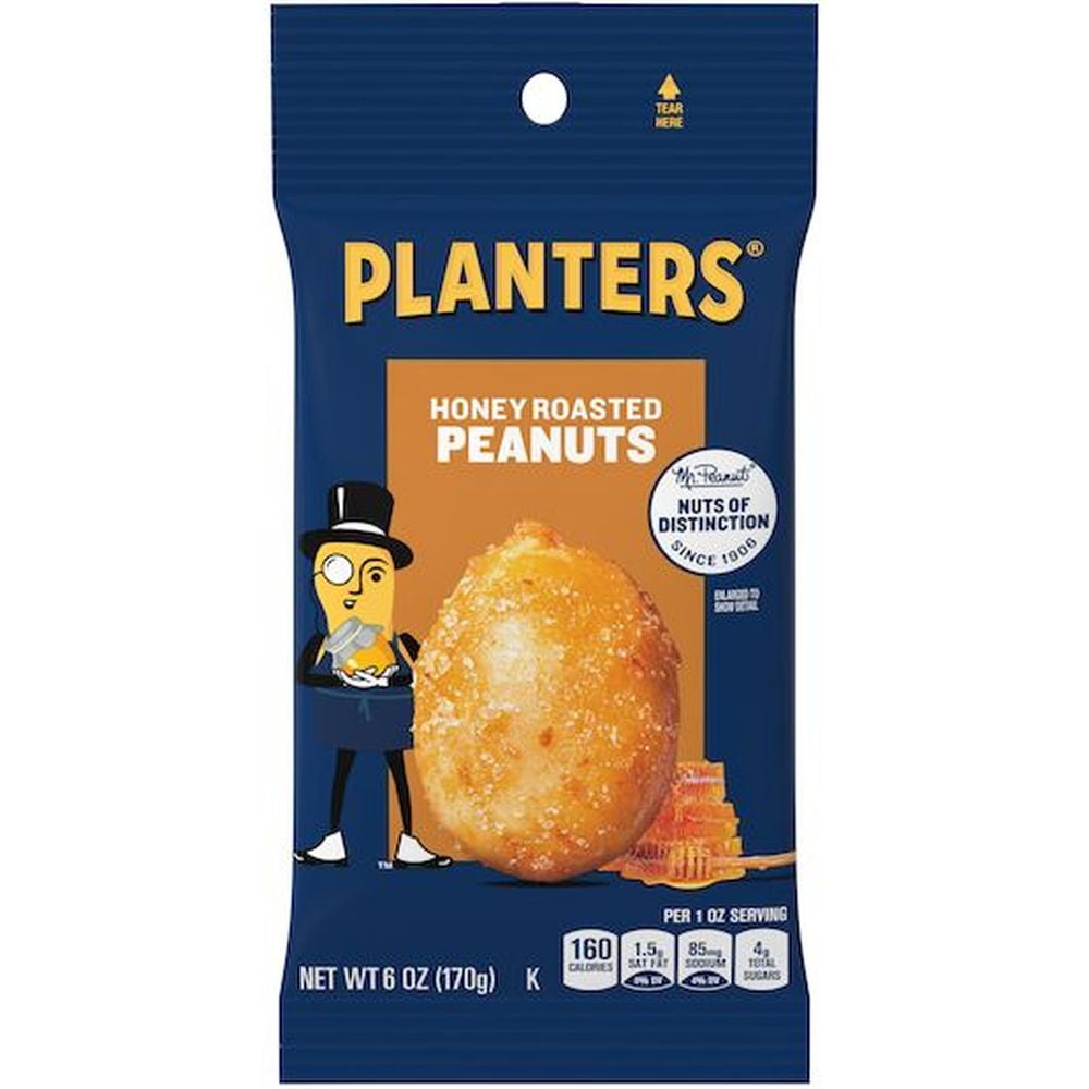 Kraft Planters Honey Roasted Peanut, 6 Ounce 12 per Case.
