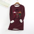 thumbnail image 1 of Hauts Chauds pour Femmes, Mode Décontractée d'Hiver, sous-Couche en Peluche Chaude, Imprimé de Noël, Manches Longues, Col Rond, Tenues de Sortie pour Femmes en Solde, 1 of 6