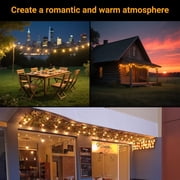 EclatrisLume 100FT Outdoor String Lights,Patio Lights with 25 Shatterproof S14 Vintage Edison Bulbs,Hanging Light Waterproof for Porch, Garden, Deck, Backyard, 2700K