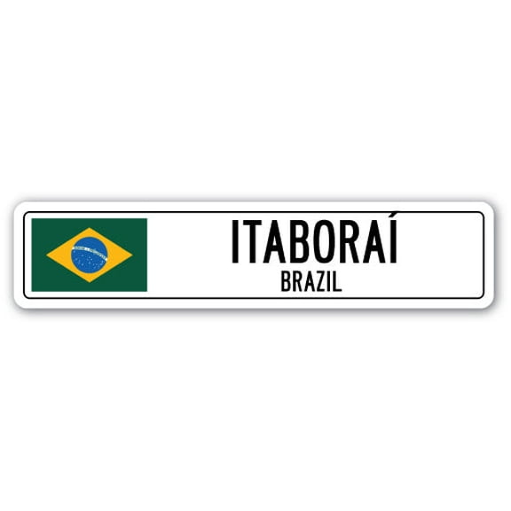 ITABORAO BRAZIL Street Sign Brazilian flag city country road wall gift