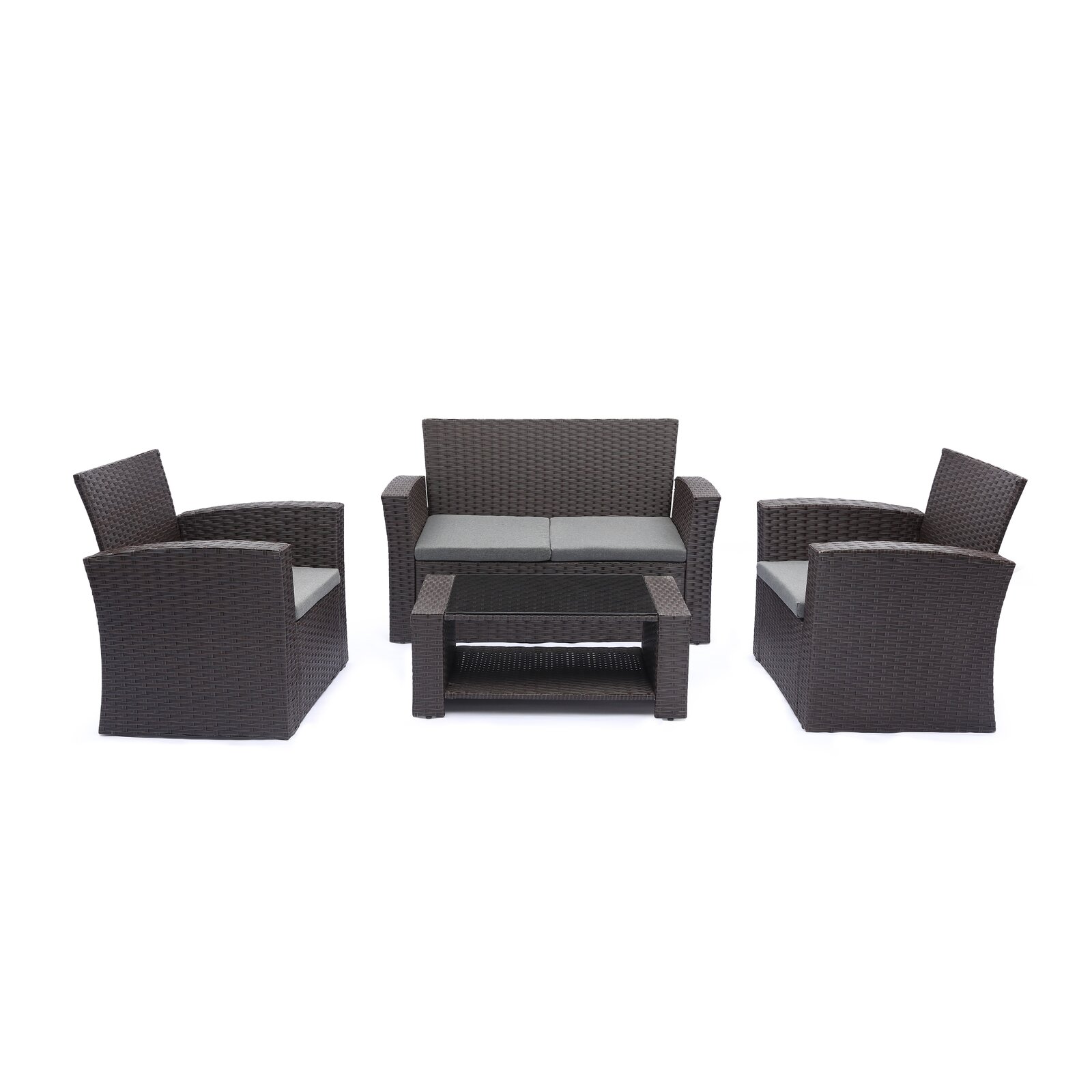 Ketillogh Wicker/Rattan 4 - Person Seating Group with Cushions, With Cushions, 2 Chair: Yes - image 5 of 5