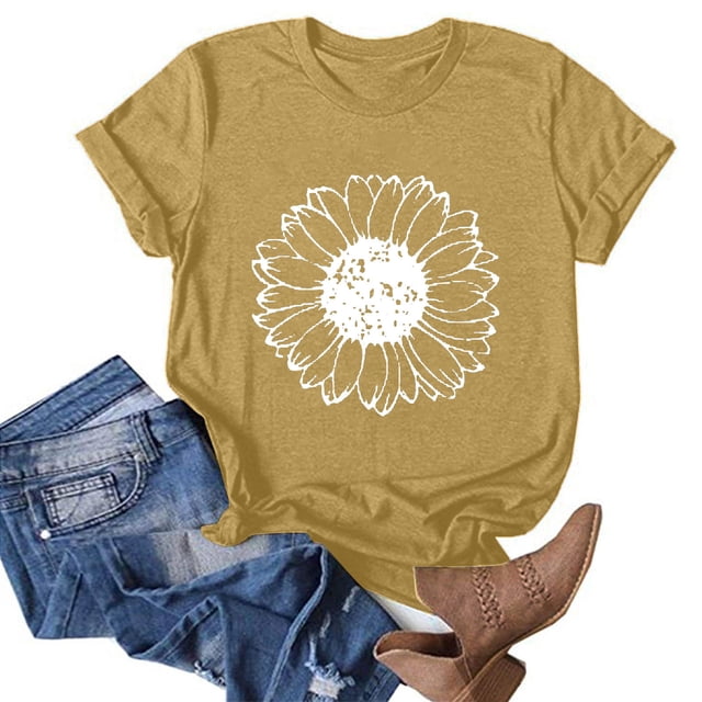 LSLJS T-Shirts pour Femmes T-shirt Mode pour Femmes à Col Rond Imprimé à Manches Courtes T-shirt Décontracté Ample Hauts