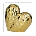thumbnail image 4 of 12" x 11" Gold Porcelain Ceramic Dimensional Origami Inspired Angled Heart Sculpture with Faceted Exterior, by DecMode, 4 of 12