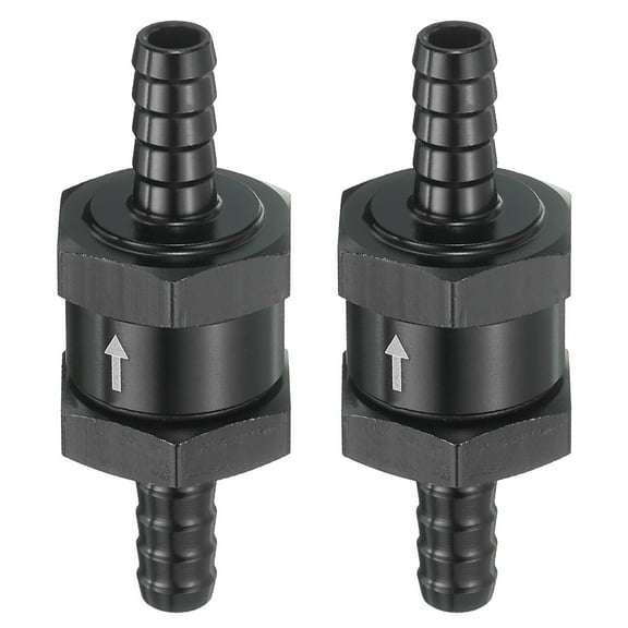 2Pcs 8mm (5/16") Fuel Check Valve, Non-Return One Way Hose Check Valve, Black