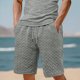 thumbnail image 5 of Pantalones Elásticos de la Cintura de los Hombres de Color Sólido Moda Casual con Bolsillos Encaje de la Cintura Pantalones Cortos, Pantalones Cómodos para Diarios, 5 of 6