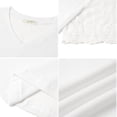 thumbnail image 6 of UVN Womens Summer Tops V Neck Lace Short Sleeve Shirts Casual Curved Hem Loose Fit Blouses, 6 of 9
