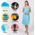 thumbnail image 5 of Nova Luxury Linen Quick Dry Turkish Beach Towels 100% Organic Cotton, Aqua, 5 of 7