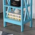 thumbnail image 5 of VECELO Set of 2 Nightstand with 3-Tier Shelves, X-Shaped Sofa Side End Table for Bedroom/Living Room/Office, Light Blue, 5 of 8