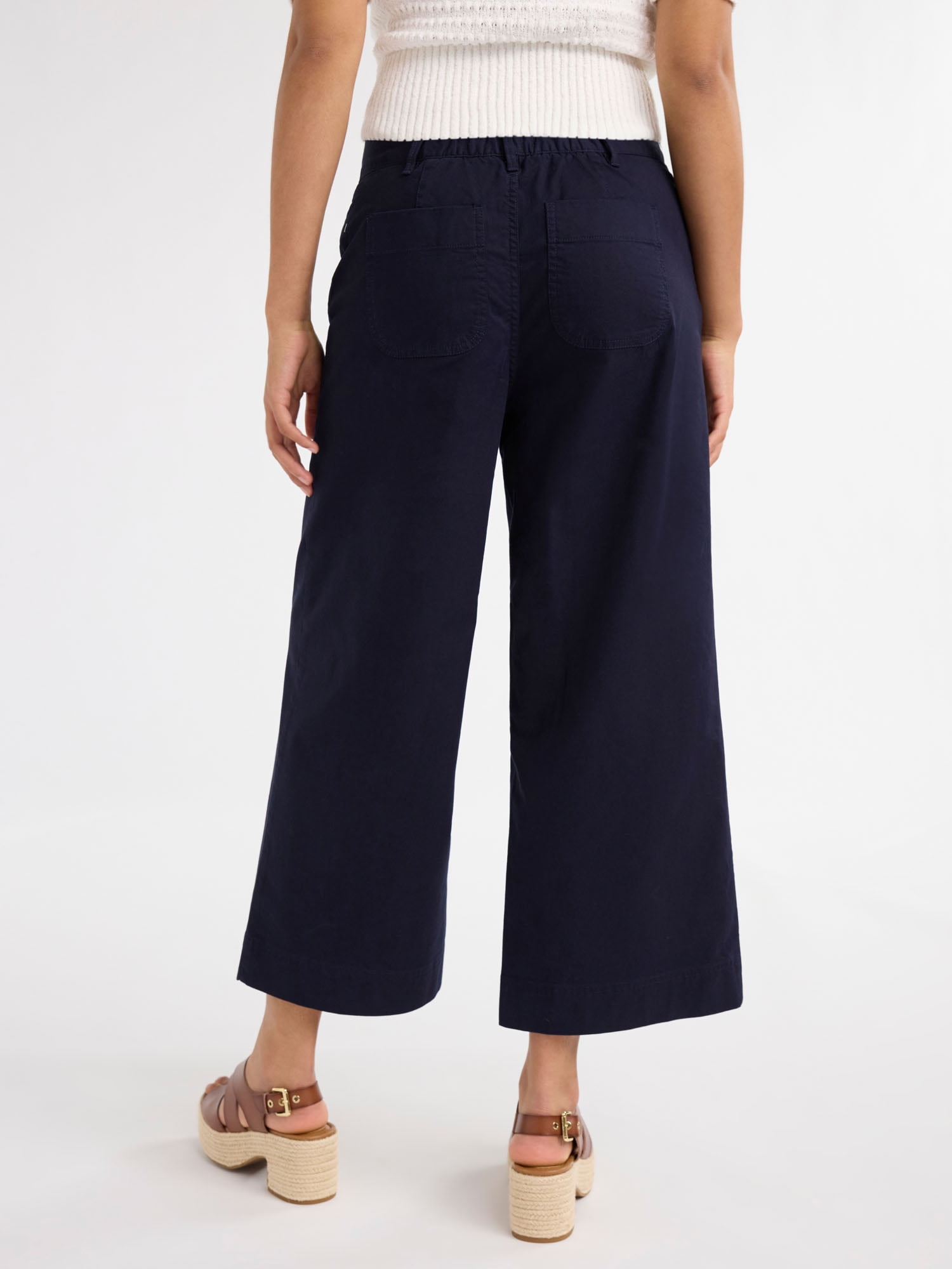 Free Assembly Women's and Women's Plus High Rise Cropped Wide Leg Pants, 26” Inseam, Sizes XS- 4X