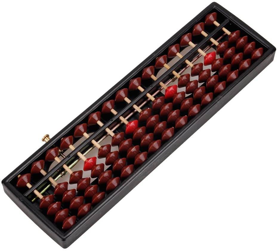 New Child Abacus Soroban 13 Rods Beads Column Student Aid Tool winding device 
