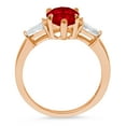 thumbnail image 2 of 2.5 ct Pear Cut Natural Garnet 3 Stone 18K Rose Gold Womens Engagement Ring, 2 of 5
