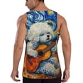 thumbnail image 3 of Bixox Dog Guitar Starry Night Pattern Men's Gym Tank Tops Workout Sleeveless T-Shirts Athletic Muscle Tank Training Bodybuilding Shirts,S-4XL, 3 of 7