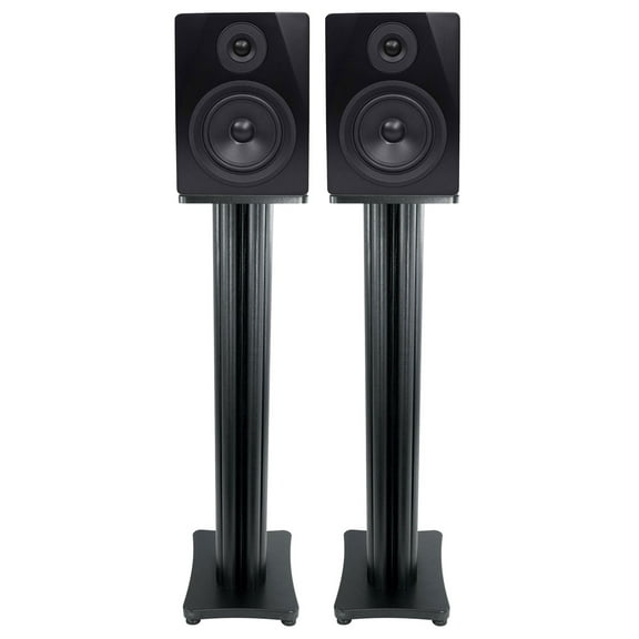 (2) Rockville APM5B 5.25" USB Studio Monitor Speakers 36" Black Premium Stands