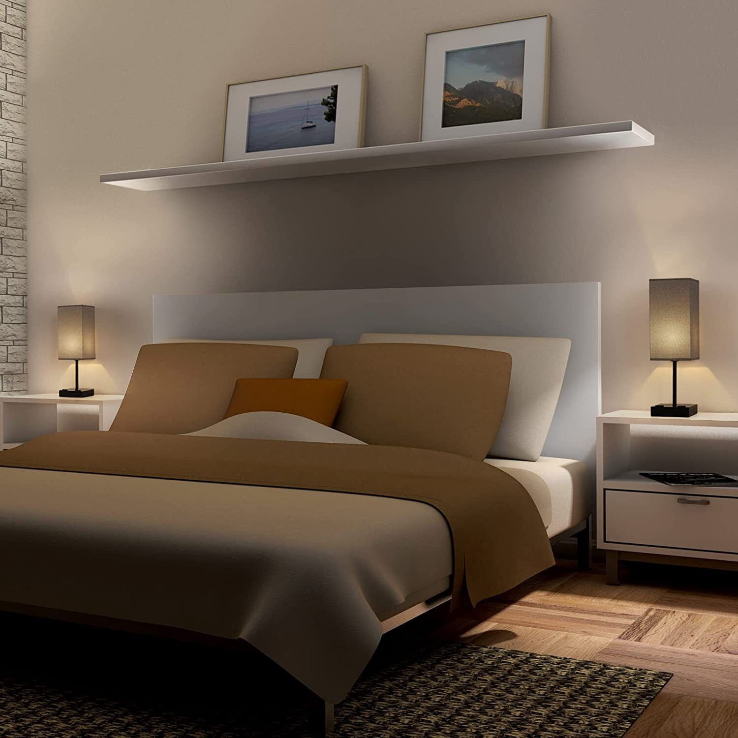 Grey Nightstand Lamps Set of 2 Touch Control Bedside Lamps with Dual AC Outlets