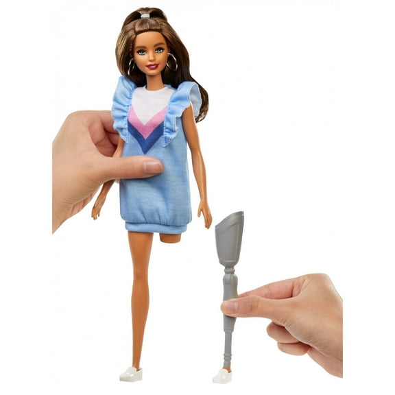 Barbie Fashionistas Doll, Brunette Hair with Prosthetic Leg