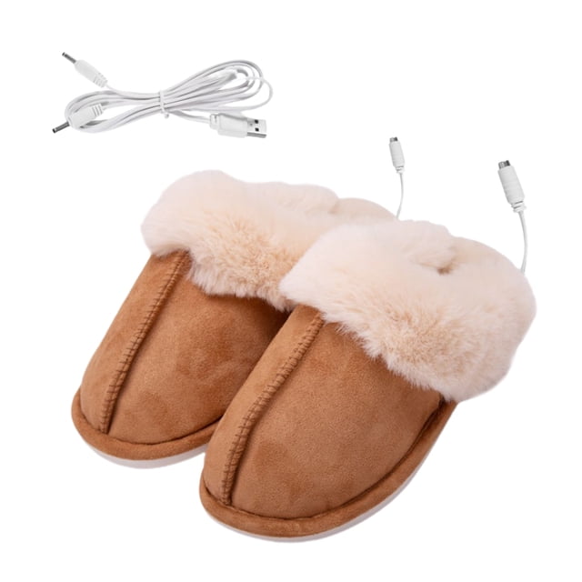 Heated Women Heated Slipper USB Constant Temperature 50 Degrees Electric Foot Warmer Shoes for Winter Cold Weather