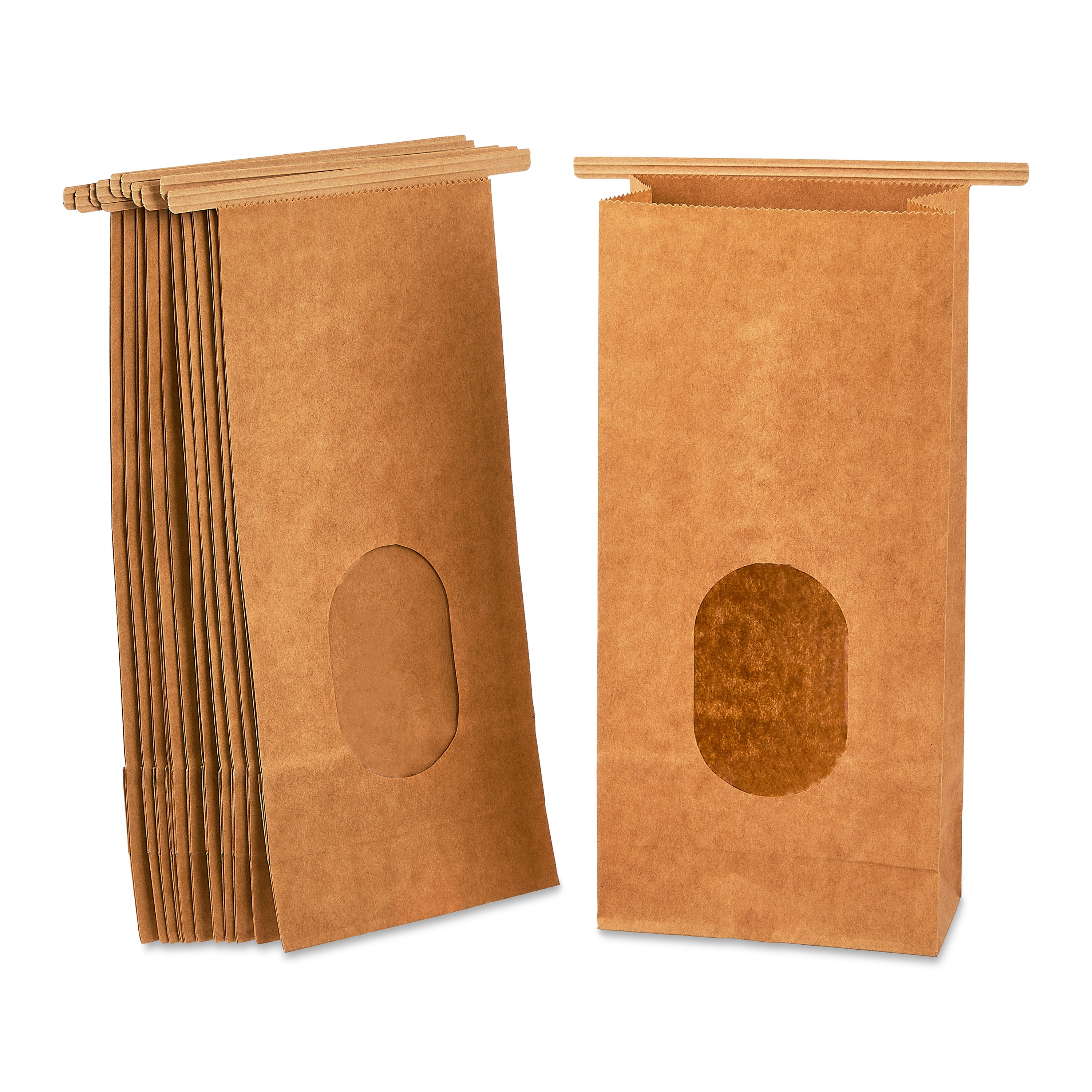 4.5" x 9.6" Kraft Treat Bags with Windows, 12 Count, by Way To Celebrate