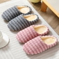thumbnail image 5 of Soft Checkered Fuzzy Slippers for Women Men - Skin-friendly Plush Lined Winter House Slippers, Flexible & Breathable Non-Slip Home Slippers, 5 of 6
