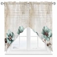 thumbnail image 2 of Teal Broccoli Swag Curtain Valance for Windows, Rustic Flower Butterfly Retro Farmhouse Brown Window Treatments Short Swag Topper for Kitchen Windows Bathroom Bedroom, 36"x36", 2 of 8