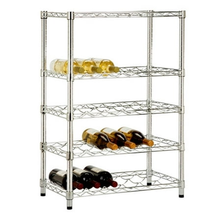 Honey-Can-Do Steel Freestanding 4-Tier Wine Storage Rack, Chrome