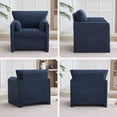 thumbnail image 7 of Oversized Accent Chair, 32.68" Wide Modern Armchair with Deep Seat, Mid-Century Comfy Reading Chair, Chenille Sofa Chair, Blue, 7 of 7