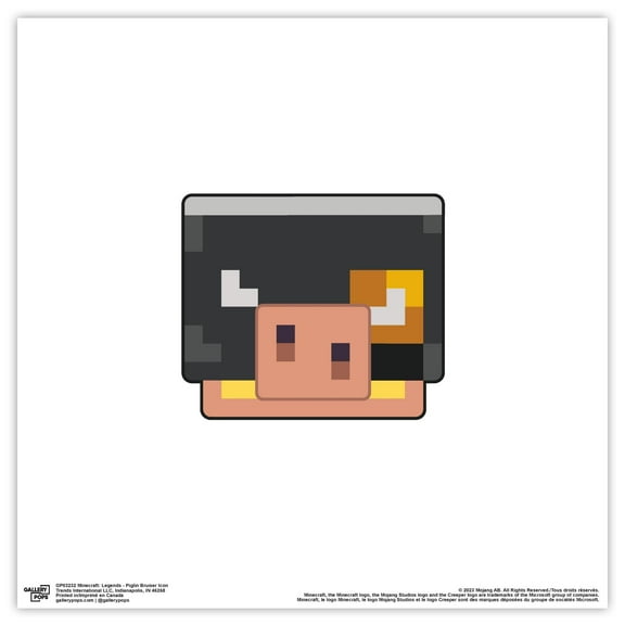 Gallery Pops Minecraft: Legends - Piglin Bruiser Icon Wall Art, Unframed Version, 12" x 12"