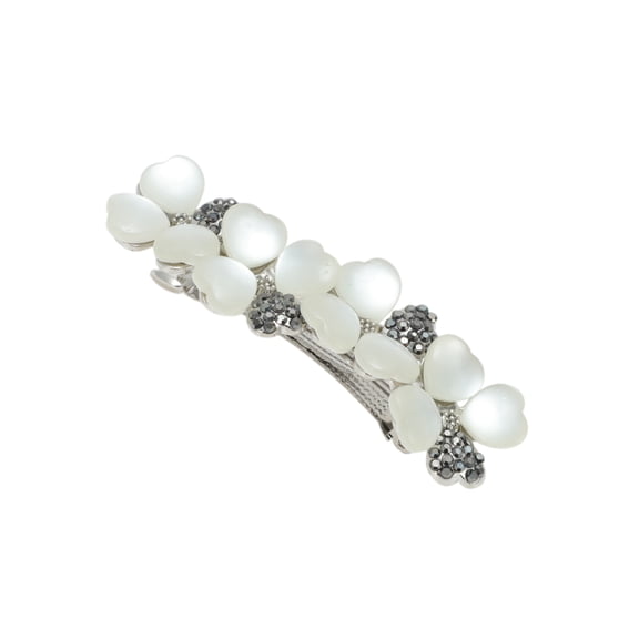 Vocoste Flower Hair Clips for Women Flower Hairpins French Faux Crystal Flower Hairpin Gray