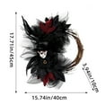 thumbnail image 3 of Halloween Bowler Hat Skull Wreath-Halloween Bowler Hat Skull Wreath,Gothic Floral With Realistic Roses & Dead Branches,Simulation Rattan Door Hanging Ghost Festival Party Halloween Decorations, 3 of 6