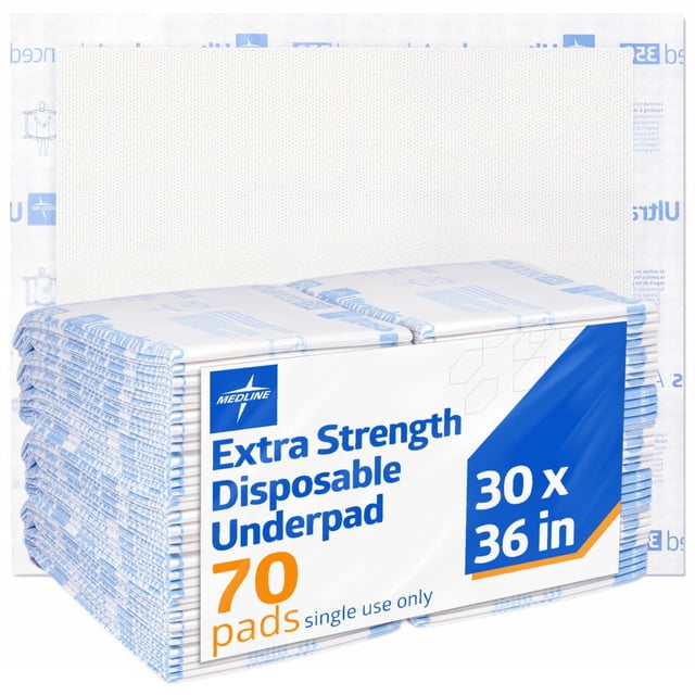Almohadillas de cama Medline Ultrasorbs desechables para adultos, 30 x 36 cm, 70 unidades