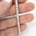thumbnail image 4 of Diastar Jewels Princess Cut Cubic Zirconia 14K White Gold Finish Silver Tennis Bracelet, 4 of 4