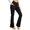 A-Black876, variant on Women's Cross Waist Bootcut Pants Side Pocket Slim Active Gym Trousers
