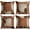 Cowhide Print, variant on Throw Pillow Covers, Retro Brown Rustic Cowhide Print Home Decor Set of 4 Pillow Cases, 18 X 18 inches Sofa Cushion Couch Sofa Pillowcases Decorative
