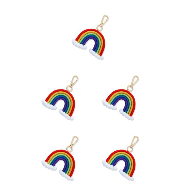 Qarigey Llaveros de arcoíris tejido, accesorio de moda artesanal, llavero, decoración artesanal, bolso tejido, colgante, regalo de joyería, Type1 NO1 Qarigey CBP332271