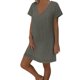 thumbnail image 1 of Mini vestido de manga corta de encaje sólido con cuello en V informal de verano para mujer a la moda Fridja  bnh3842, 1 of 1